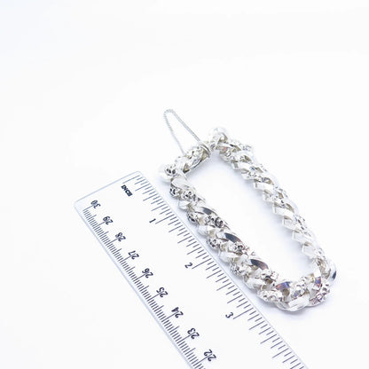 925 Sterling Silver Vintage Cable Link Bracelet 7"