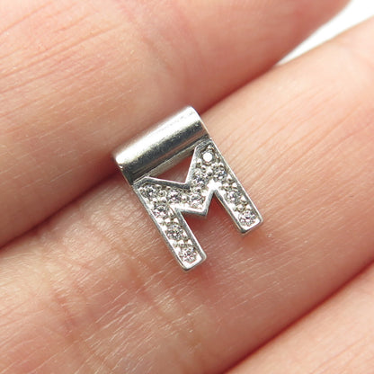 NOMINATION Italy 925 Sterling Silver C Z Letter "M" SeiMia Pendant