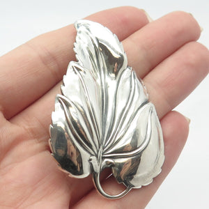 925 Sterling Silver Vintage Danecraft Leaf Pin Brooch