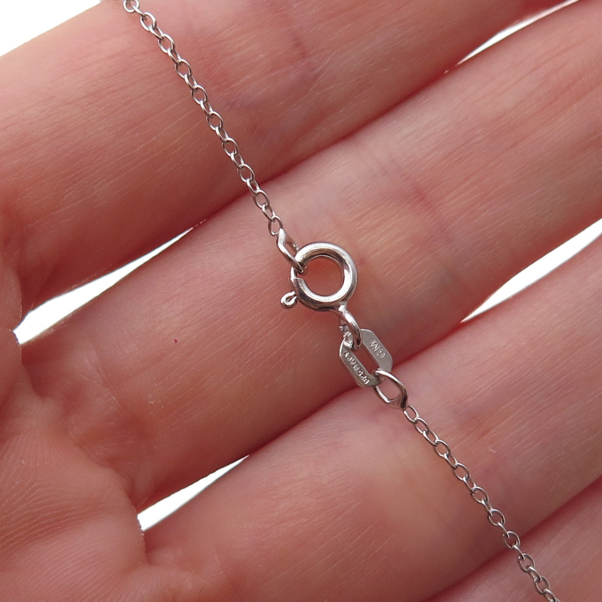 925 Sterling Silver Round-Cut C Z Cable Chain Necklace 18"
