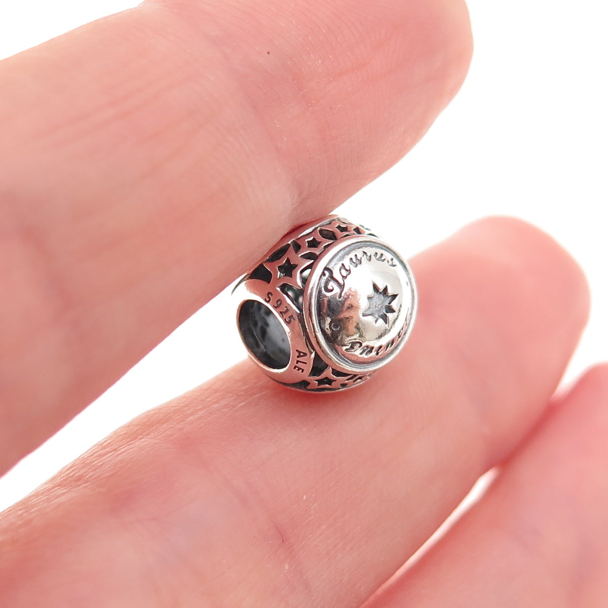 Pandora 925 Sterling Silver Taurus Zodiac Sign Slide Bead Charm