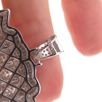 925 Sterling Silver Round-Cut C Z Fist Full of Cash Pendant