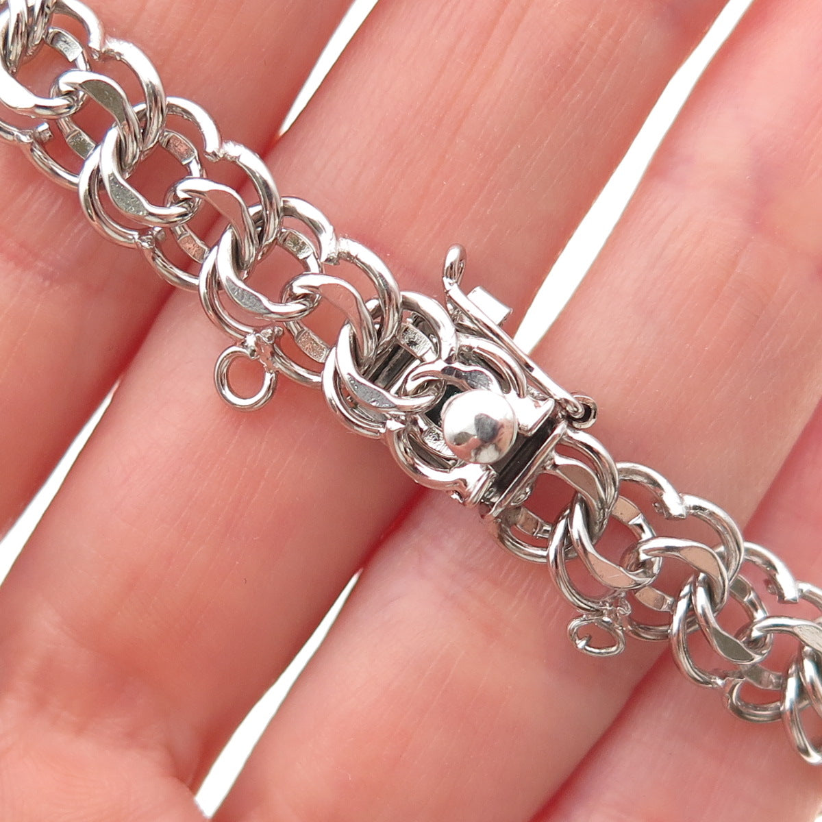 American 925 Sterling Silver Vintage Bismark Link Bracelet 7.25"