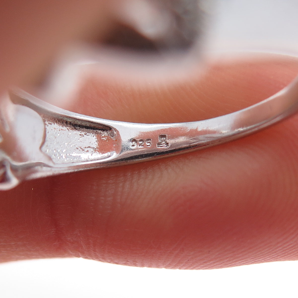 925 Sterling Silver Real Round-Cut Diamond Butterfly Ring Size 9.75