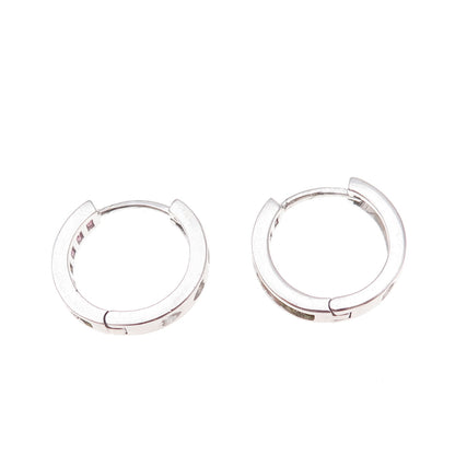 925 Sterling Silver Princess-Cut Multi-Color C Z Hoop Earrings