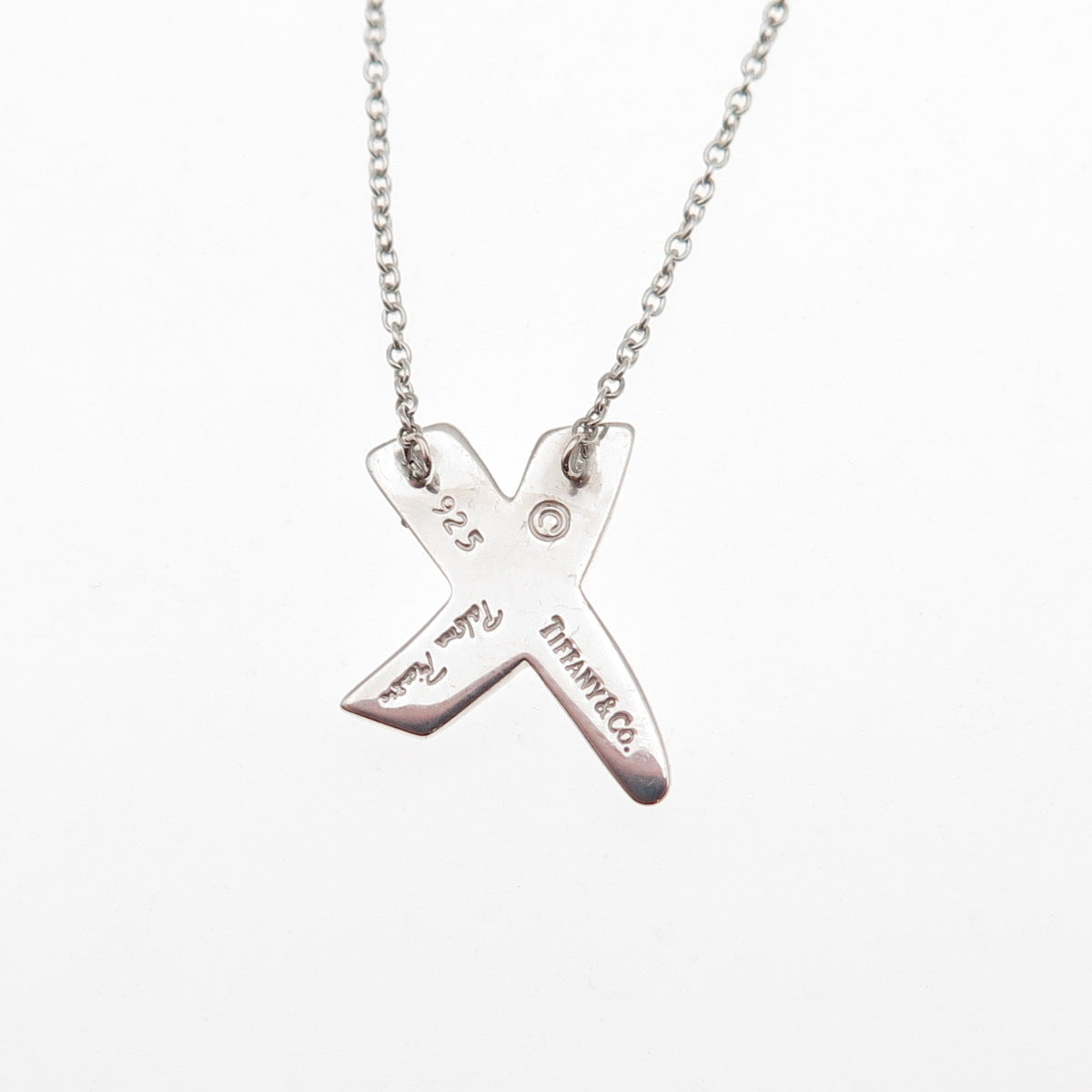Tiffany & Co. Paloma Picasso 925 Sterling Vintage Graffiti X Kiss Necklace 18"
