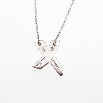 Tiffany & Co. Paloma Picasso 925 Sterling Vintage Graffiti X Kiss Necklace 18"