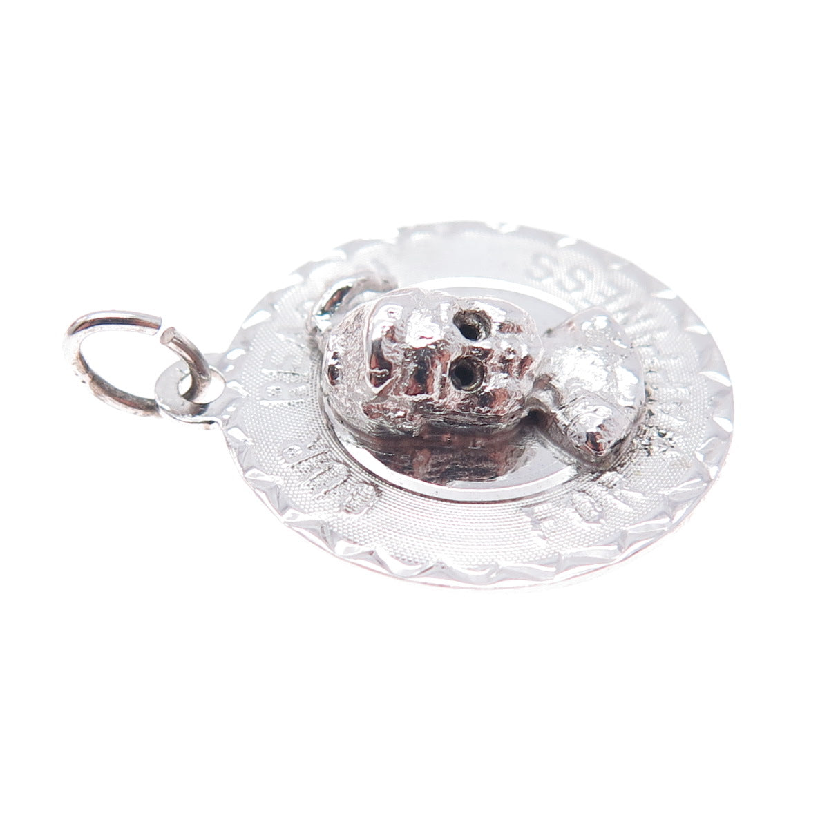 925 Sterling Silver Vintage Our Reason For Happiness Charm Pendant