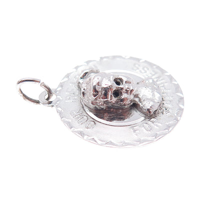 925 Sterling Silver Vintage Our Reason For Happiness Charm Pendant