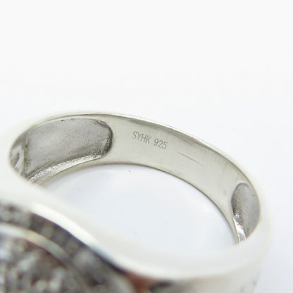 925 Sterling Silver Pave C Z Ring Size 11.5