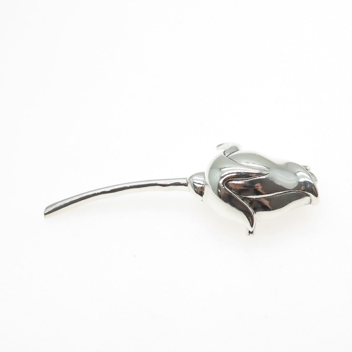 925 Sterling Silver Vintage Rose Flower Pin Brooch
