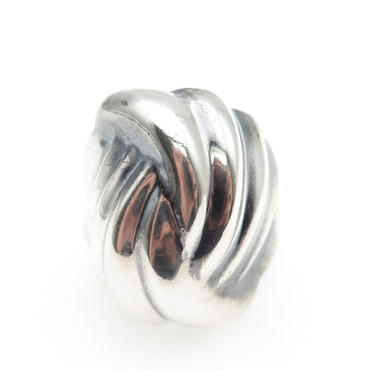 925 Sterling Silver Vintage Mexico Modernist Oxidized Statement Ring Size 10.25