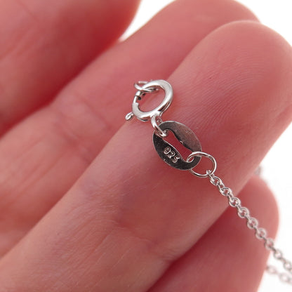 Jane Seymour Sterling Silver Real Diamond Angel Heart Cable Chain Necklace 18"