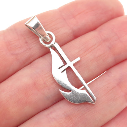 KAUSANA 925 Sterling Silver Vintage Methodist Cross Charm Pendant