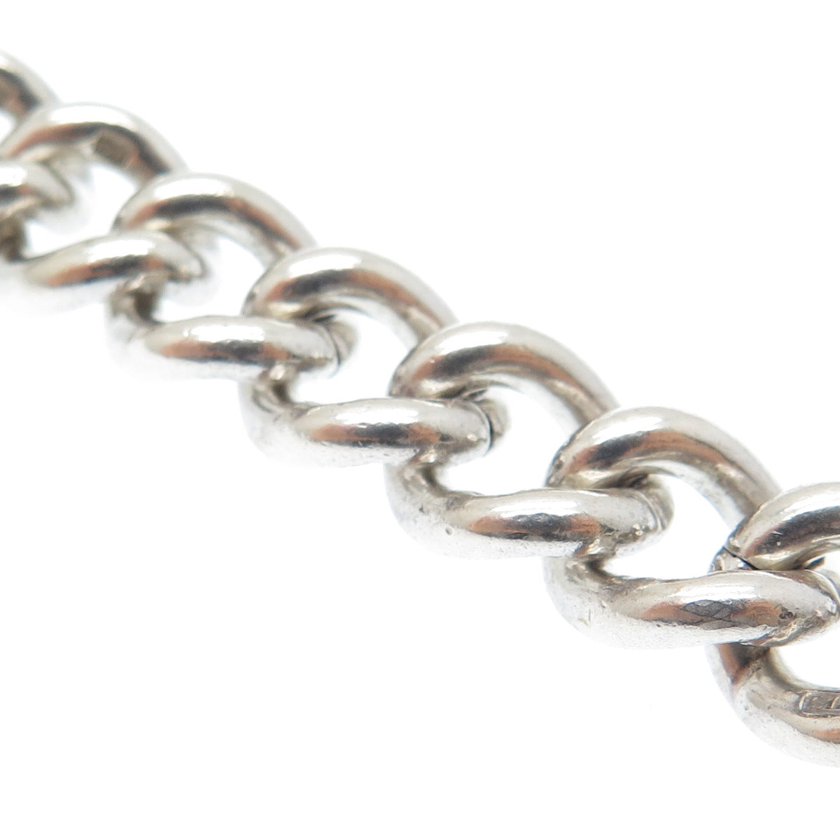 W.J. SUTTON 925 Sterling Vintage 1967 Birmingham Curb Bracelet 7" (missing lock)