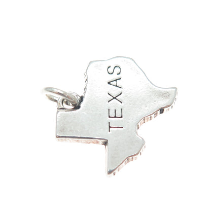 DV Dawn Vertrees 925 Sterling Silver Vintage Texas State Map Charm Pendant