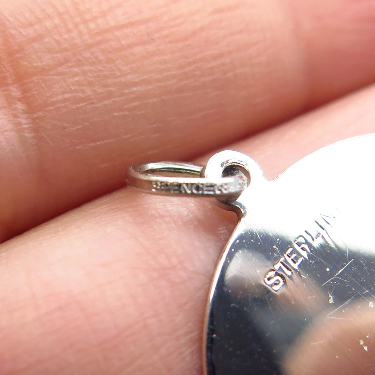 925 Sterling Silver Vintage "Sweet 16" Heart Textured Pendant
