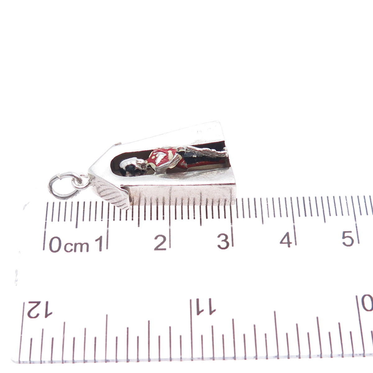 925 Sterling Silver Vintage Enamel Royal Guard 3D Charm Pendant