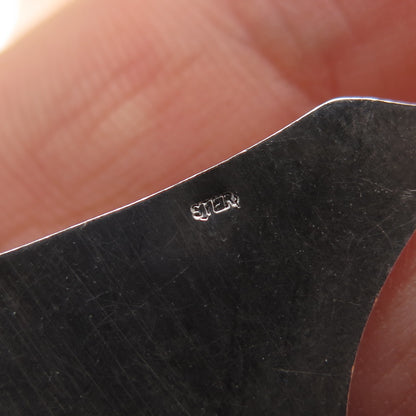 925 Sterling Silver Vintage Real Lapis Lazuli Modernist Pin Brooch