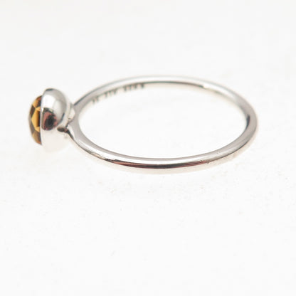Pandora Sterling Silver Real Citrine November Birthstone Droplet Ring Size 6.75