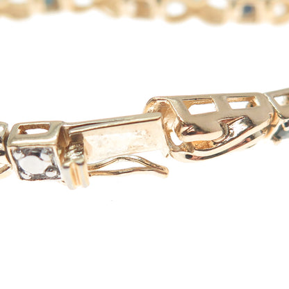 ROSS SIMONS Sterling Gold Plated Real Diamond & Sapphire Infinity Bracelet 7.25"