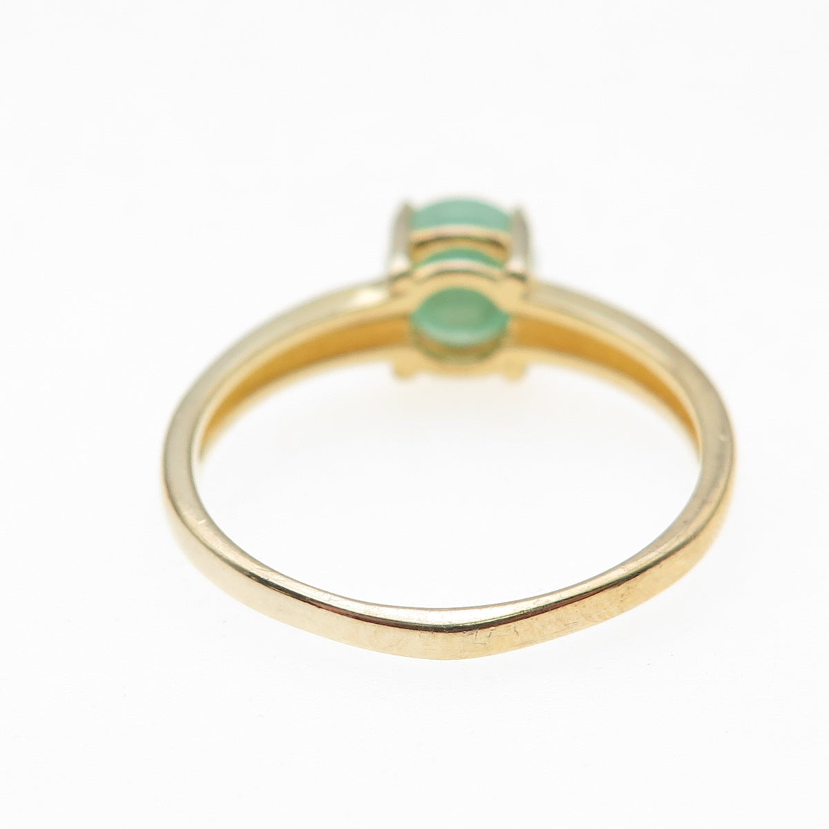 DEE BERKLE 925 Sterling Silver Gold Plated Real Emerald Ring Size 9