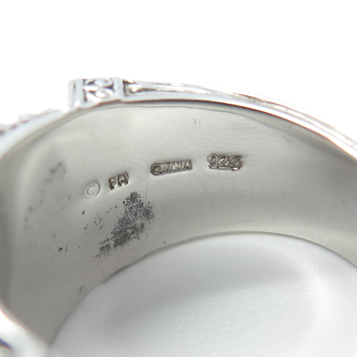 FRANKLIN MINT Sterling Silver 2-Tone Real Ruby Black Spinel Griffin Ring Size 12