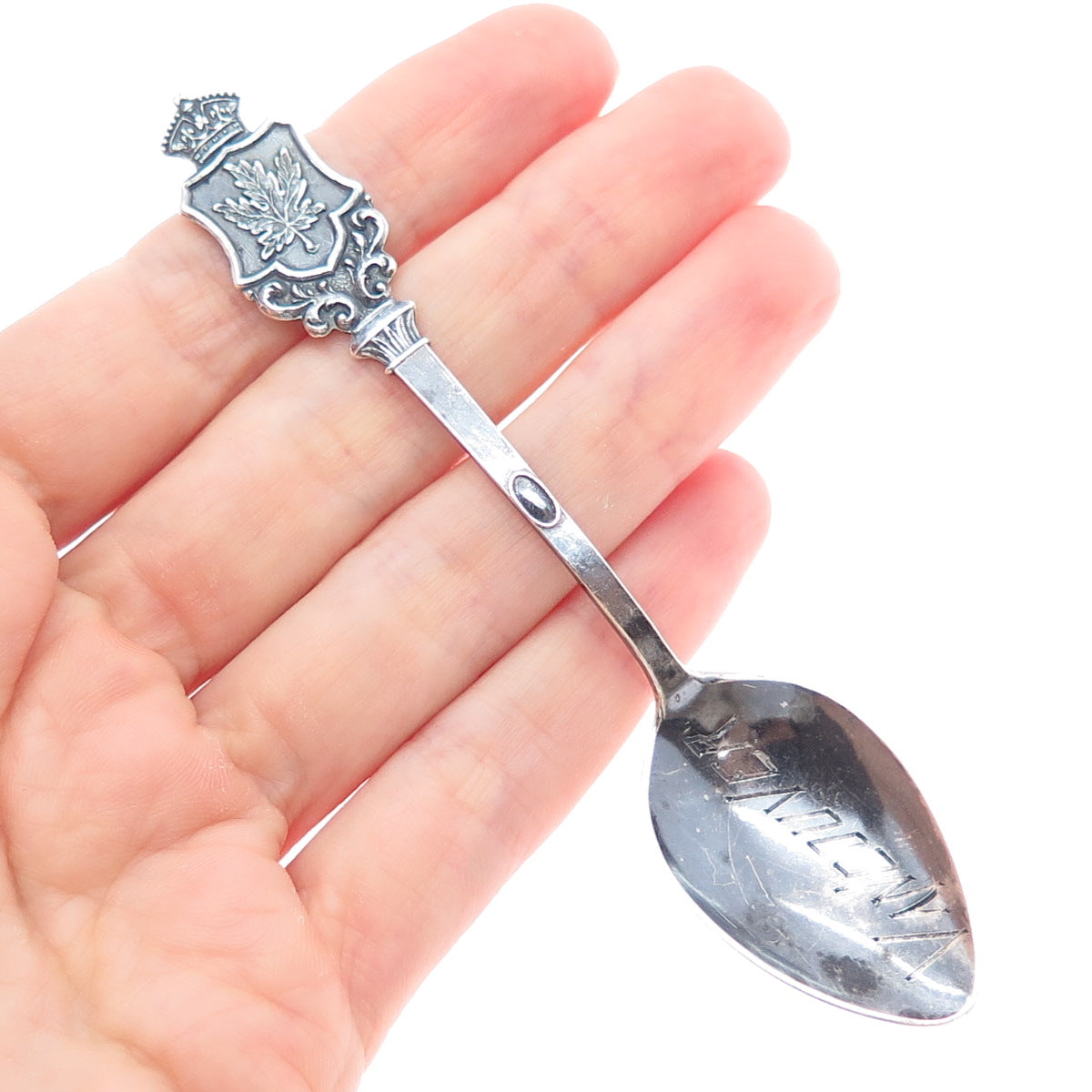 CARON BROS 925 Sterling Silver Antique Art Deco Vancouver Canada Coffee Spoon