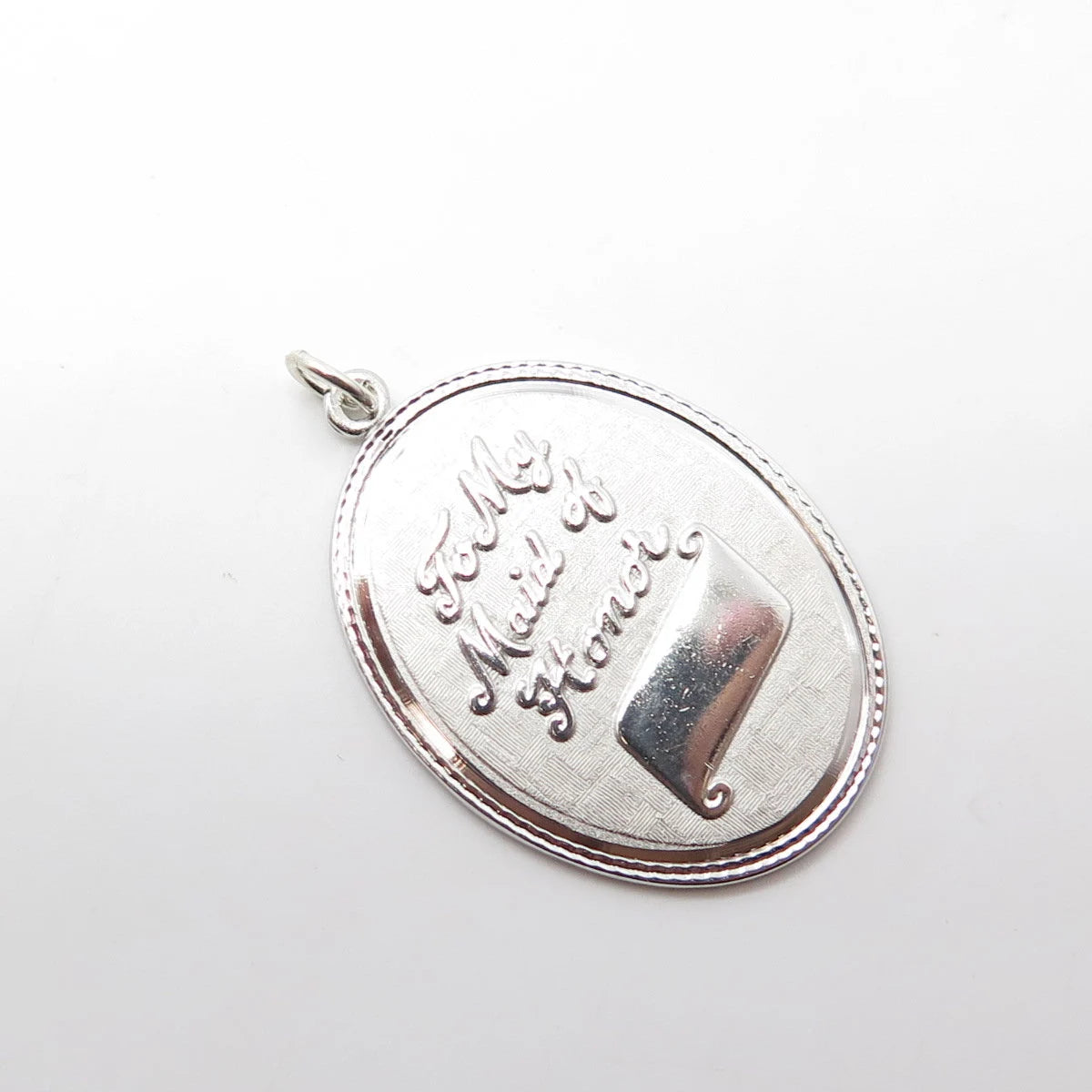 925 Sterling Silver Vintage Griffith & Sons Co "To My Maid of Honor" Pendant