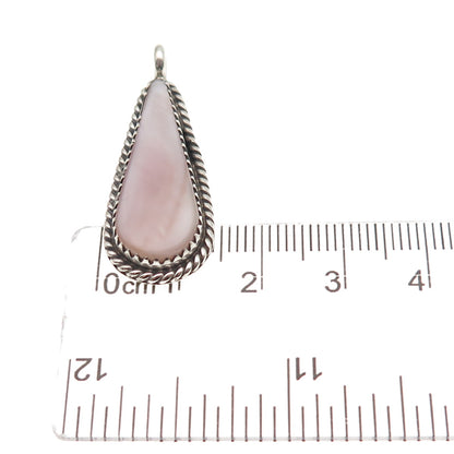 Old Pawn 925 Sterling Silver Vintage Southwestern MOP Teardrop Charm Pendant