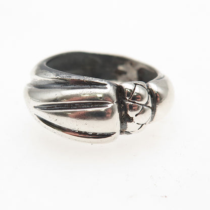 925 Sterling Silver Vintage Italy Modernist Oxidized Ring Size 6.75