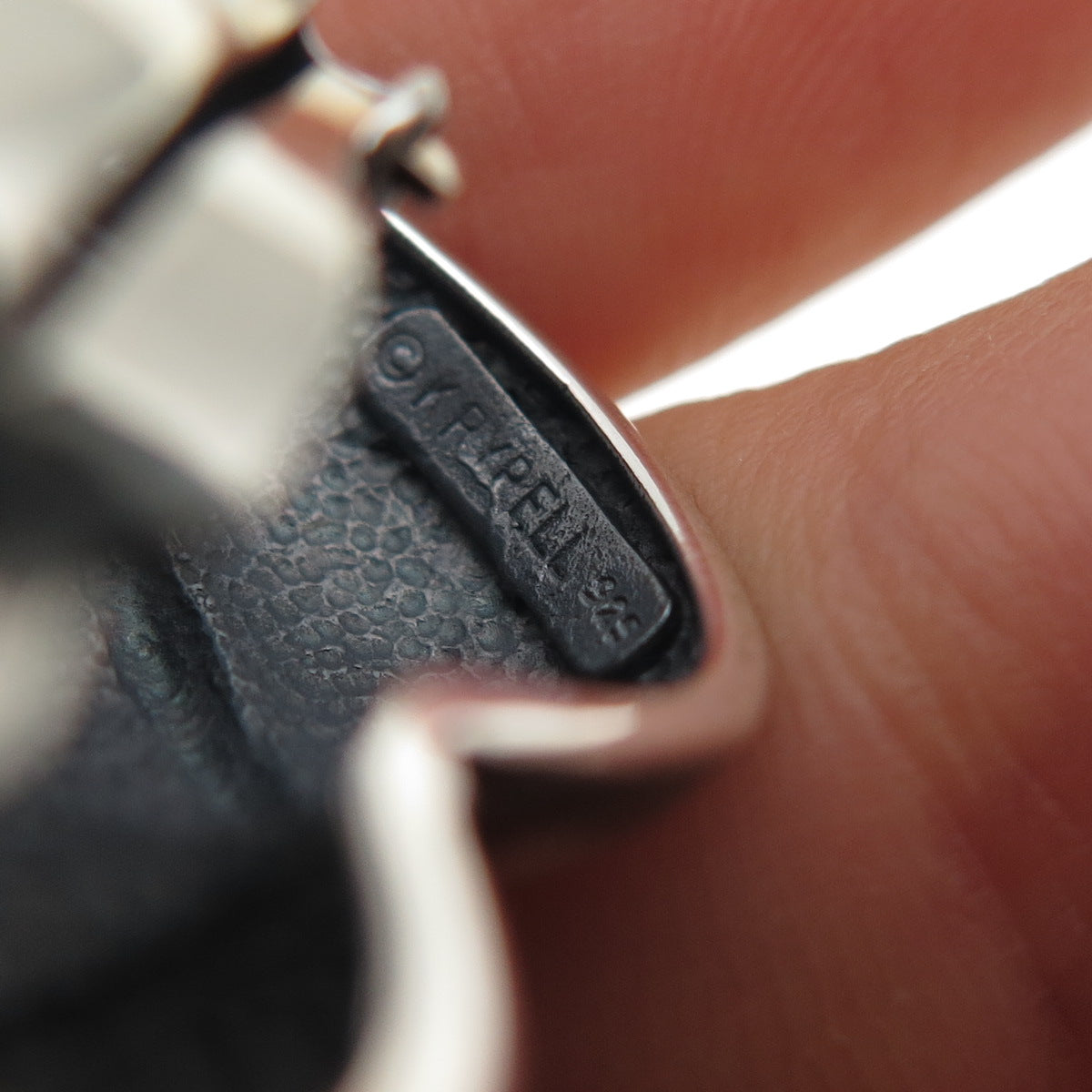 CHARLES KRYPELL 925 Sterling Silver Vintage Modernist Oxidized Clip On Earrings