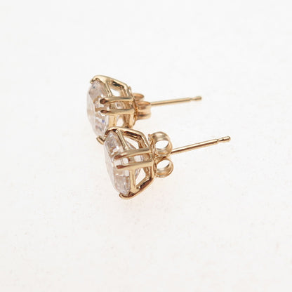 Jacmel Mauritius 14K Gold Asscher-Cut C Z Stud Earrings