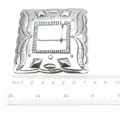 Terry Williams Navajo Old Pawn Sterling Silver Vintage Southwestern Belt Buckle