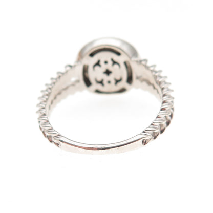925 Sterling Silver Real Round-Cut Diamond Circle of Life Nugget Ring Size 6.75