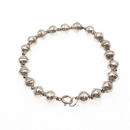 Old Pawn 925 Sterling Silver Gold Filled Lock Vintage Navajo Pearls Bracelet 7"