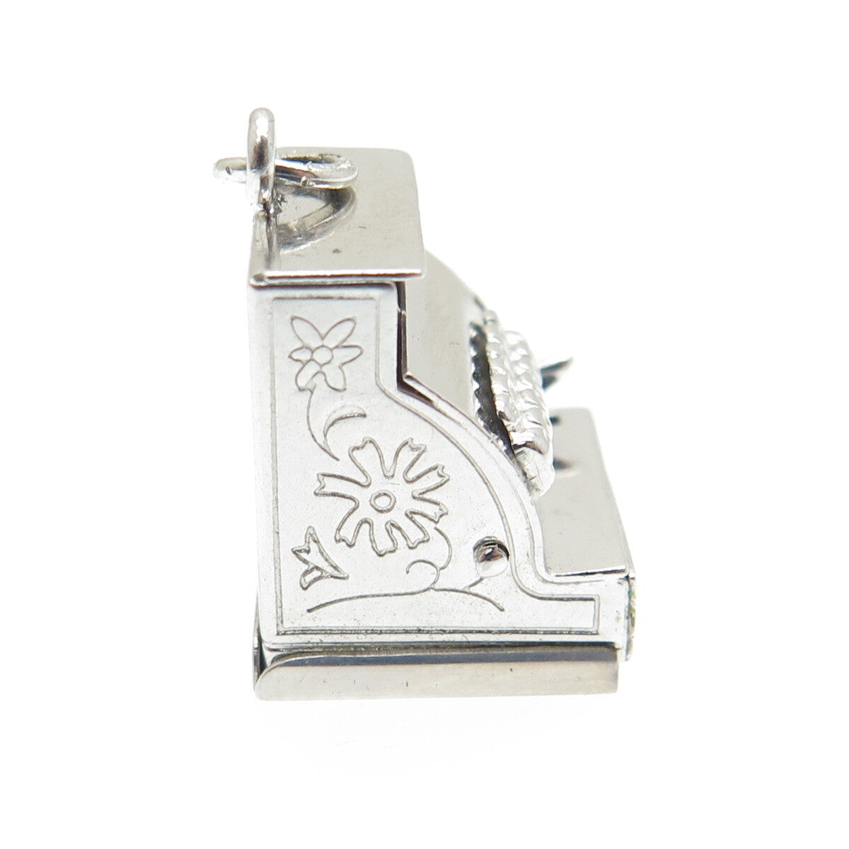 J.M. FISHER 925 Sterling Silver Antique Enamel Cash Register Movable 3D Pendant