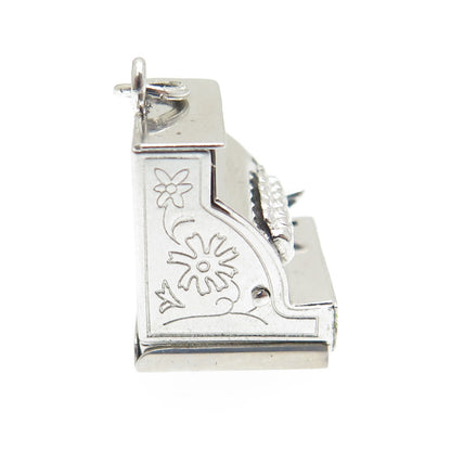 J.M. FISHER 925 Sterling Silver Antique Enamel Cash Register Movable 3D Pendant