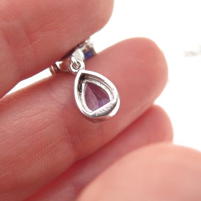 D'Joy 925 Sterling Silver Real Tanzanite Cable Chain Necklace 20"