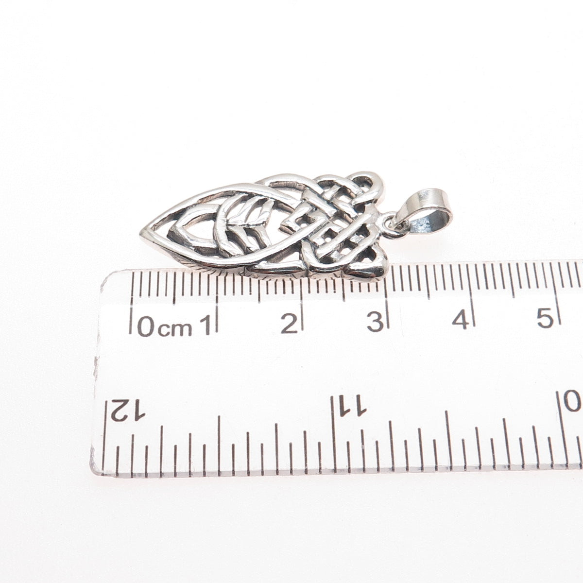 925 Sterling Silver Vintage Celtic Knot Oxidized Charm Pendant