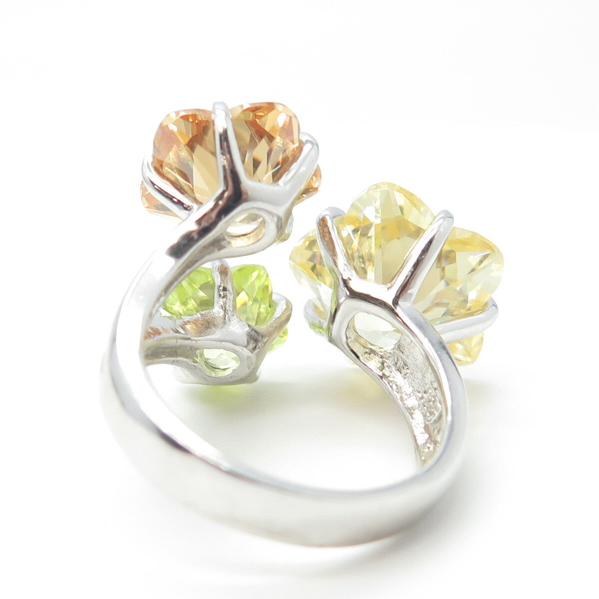 925 Sterling Silver Multi-Color C Z Ring Size 8.25