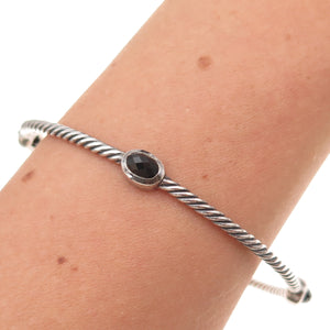 David Yurman 925 Sterling Vintage Real Spinel Cable Classics Bangle Bracelet 8"
