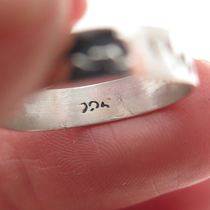925 Sterling Silver Vintage Dolphin All Around Oxidized Band Ring Size 5.5