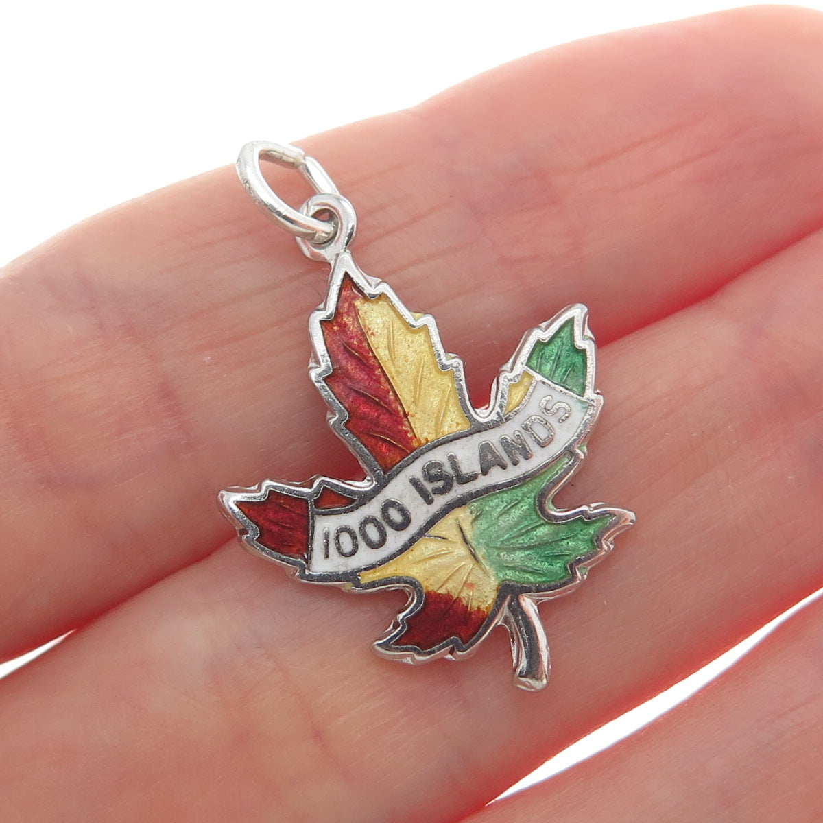 BREADNER CO. 925 Sterling Silver Vintage Enamel 1000 Islands Minimalist Pendant