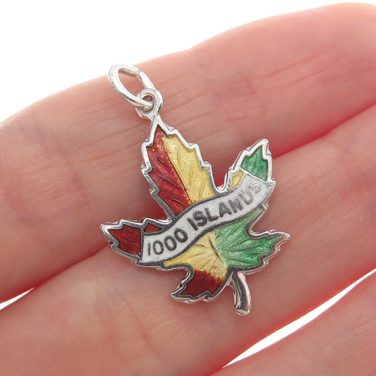 BREADNER CO. 925 Sterling Silver Vintage Enamel 1000 Islands Minimalist Pendant