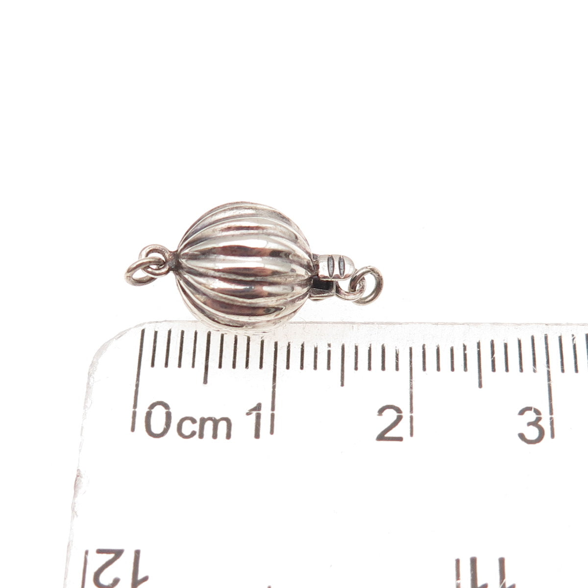925 Sterling Silver Vintage Bracelet / Necklace Ball Box Lock Clasp