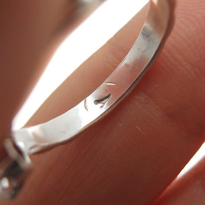 925 Sterling Silver Vintage Oval-Cut C Z Celtic Woven Ring Size 6