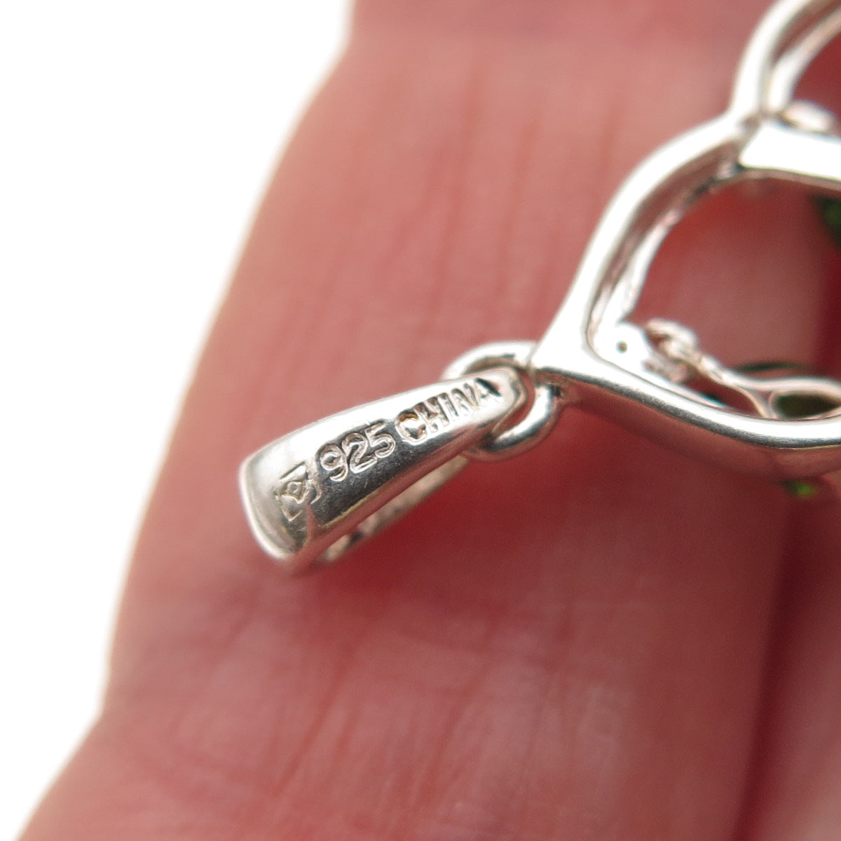 MICHELLE ALBALA 925 Sterling Real Diamond Accent & Peridot Chandelier Pendant