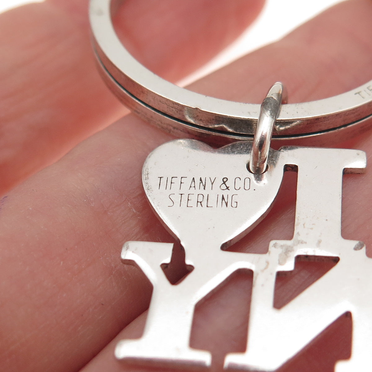 Tiffany & Co. 925 Sterling Silver Vintage I Love New York Key Fob Ring