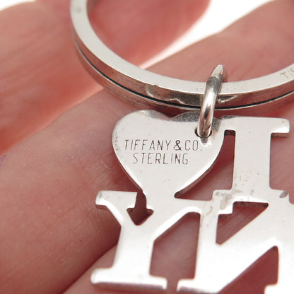 Tiffany & Co. 925 Sterling Silver Vintage I Love New York Key Fob Ring